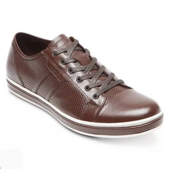 Kenneth Cole New York Men's Right On Cue Sneakers Brown Leather Lace Up Size 11 - Picture 14 of 15